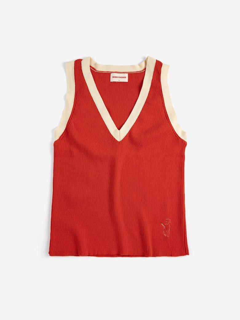 Bobo Chose Openwork Knitted Top Damen rot
